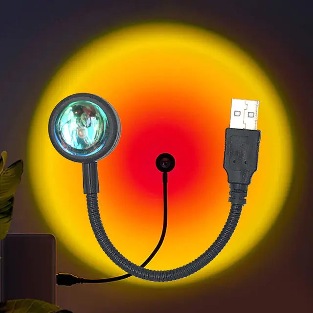 Mood Light USB Sunset Lamp LED Rainbow Neon Night Light Projector