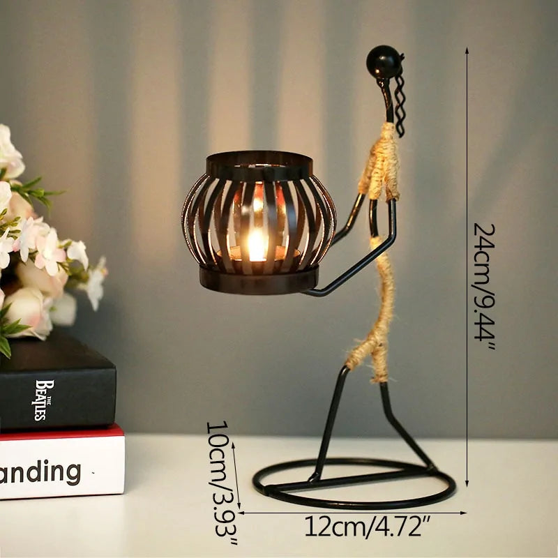 Elegant Art Nordic Metal Abstract Character Candle Holder