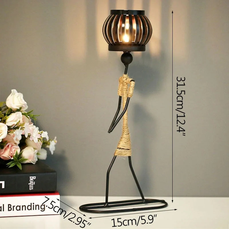 Elegant Art Nordic Metal Abstract Character Candle Holder