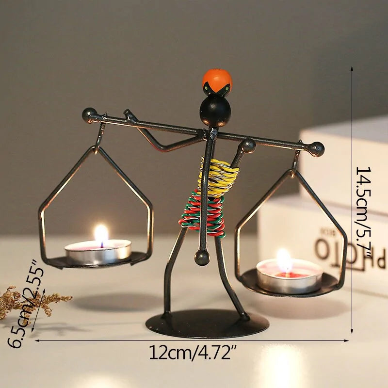 Elegant Art Nordic Metal Abstract Character Candle Holder