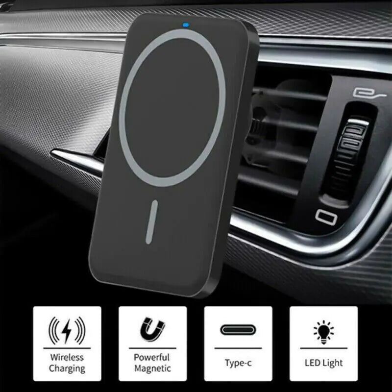 Magic Magnetic Wireless Charger Car Mount Holder For iPhone 12 13 14 Pro Max MagSafe