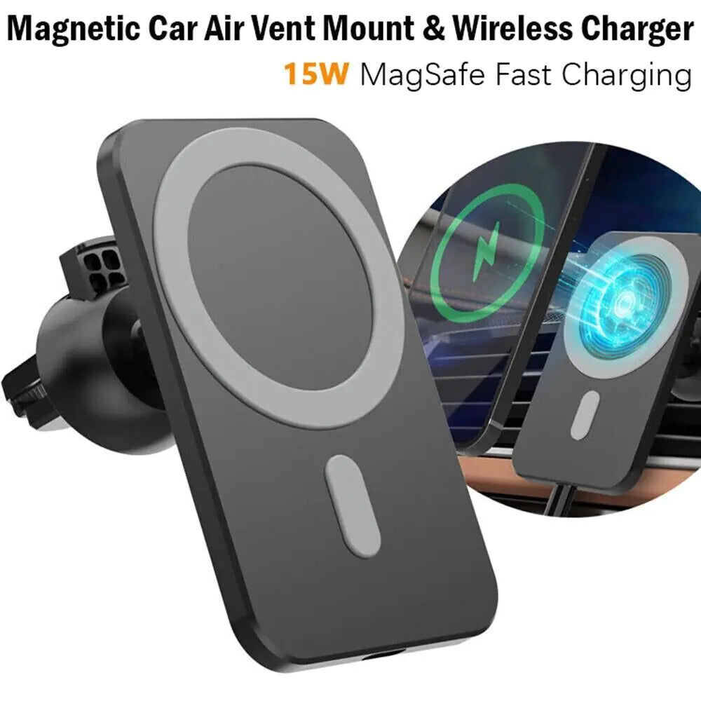 Magic Magnetic Wireless Charger Car Mount Holder For iPhone 12 13 14 Pro Max MagSafe