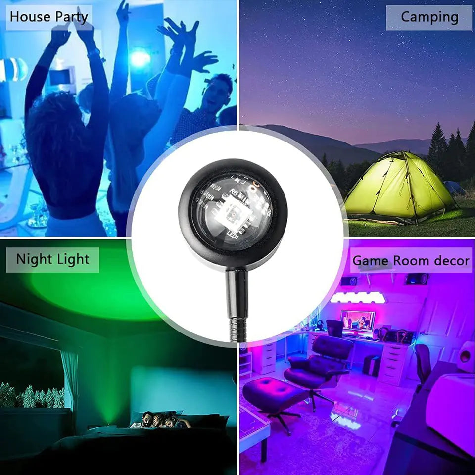 Mood Light USB Sunset Lamp LED Rainbow Neon Night Light Projector