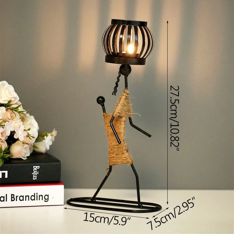 Elegant Art Nordic Metal Abstract Character Candle Holder