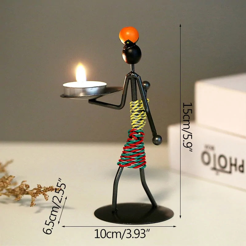 Elegant Art Nordic Metal Abstract Character Candle Holder