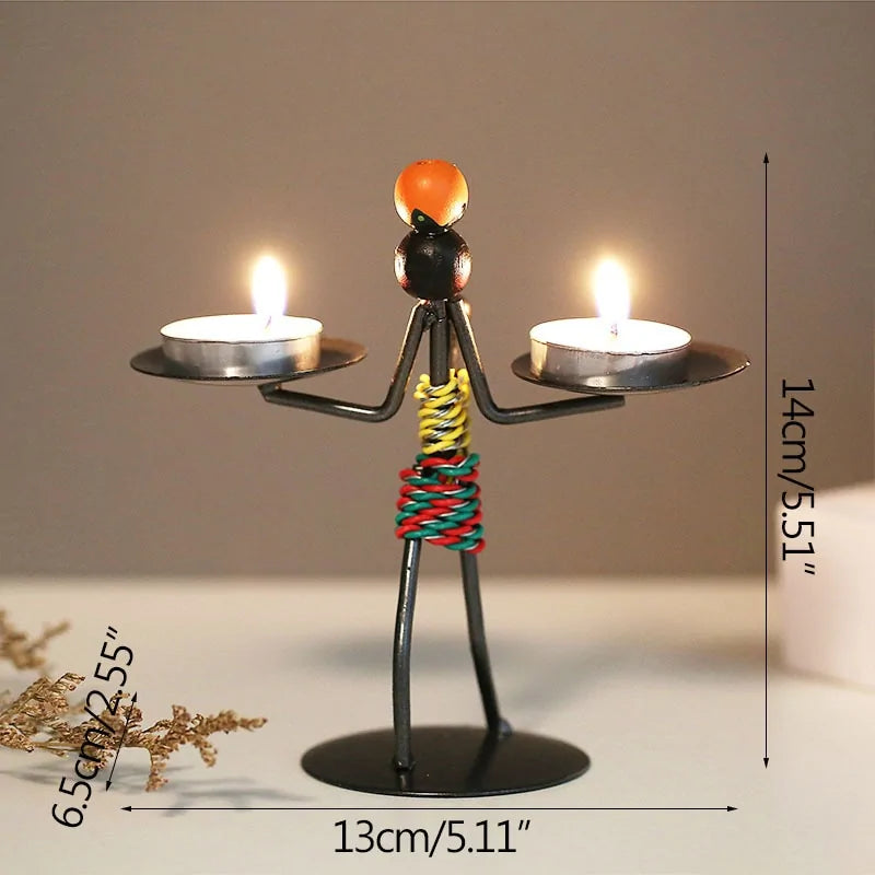 Elegant Art Nordic Metal Abstract Character Candle Holder